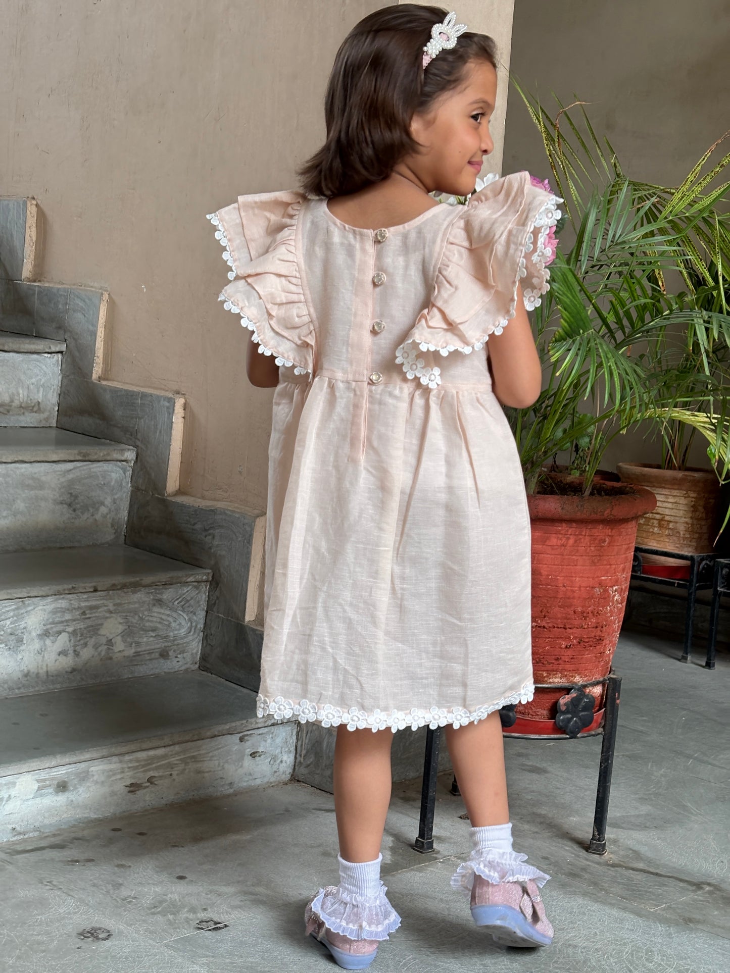 Blush Pink Linen Dress