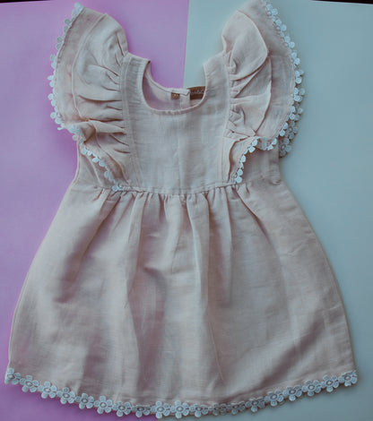 Blush Pink Linen Dress