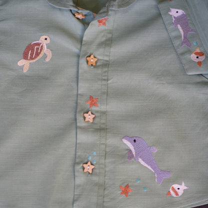 Sage Green Sea life shirt